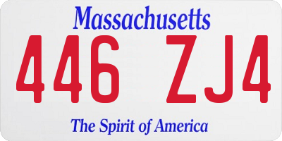 MA license plate 446ZJ4