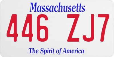 MA license plate 446ZJ7