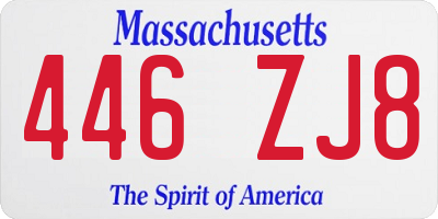MA license plate 446ZJ8