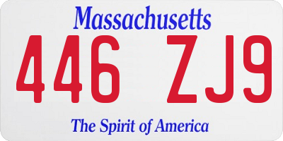 MA license plate 446ZJ9