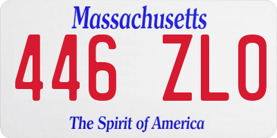 MA license plate 446ZL0