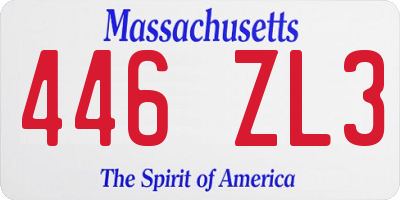MA license plate 446ZL3