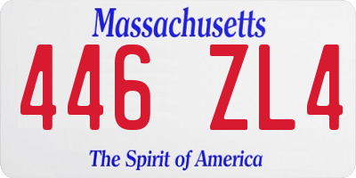 MA license plate 446ZL4