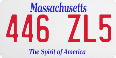 MA license plate 446ZL5