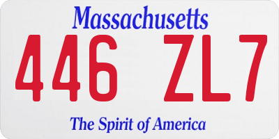 MA license plate 446ZL7