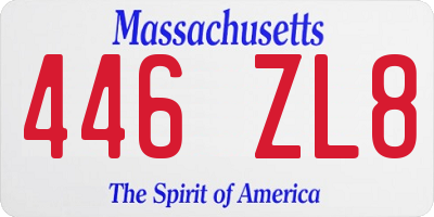 MA license plate 446ZL8
