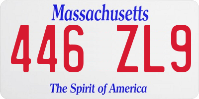 MA license plate 446ZL9