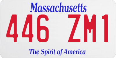 MA license plate 446ZM1