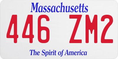 MA license plate 446ZM2