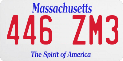 MA license plate 446ZM3