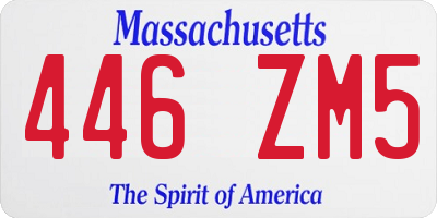 MA license plate 446ZM5