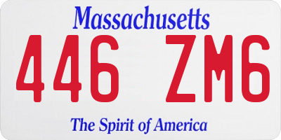 MA license plate 446ZM6