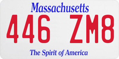 MA license plate 446ZM8