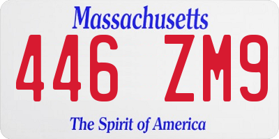 MA license plate 446ZM9