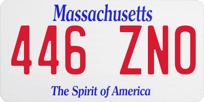 MA license plate 446ZN0