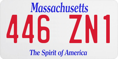 MA license plate 446ZN1