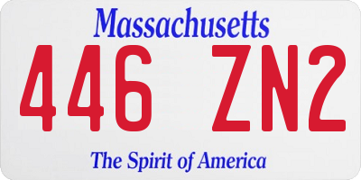 MA license plate 446ZN2