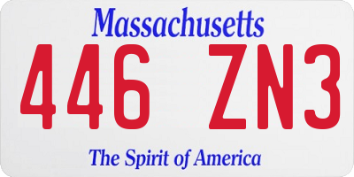 MA license plate 446ZN3