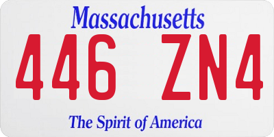 MA license plate 446ZN4