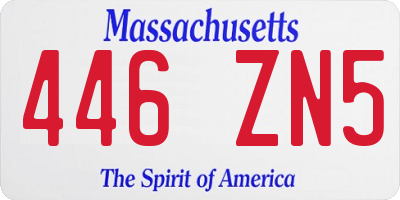 MA license plate 446ZN5