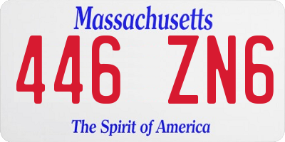 MA license plate 446ZN6