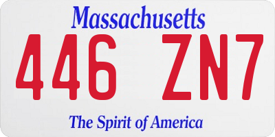 MA license plate 446ZN7