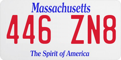 MA license plate 446ZN8