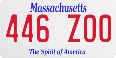 MA license plate 446ZO0