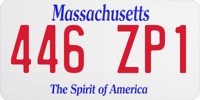 MA license plate 446ZP1