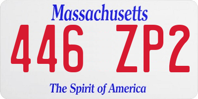 MA license plate 446ZP2