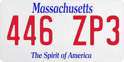 MA license plate 446ZP3