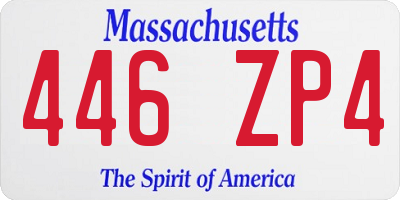 MA license plate 446ZP4