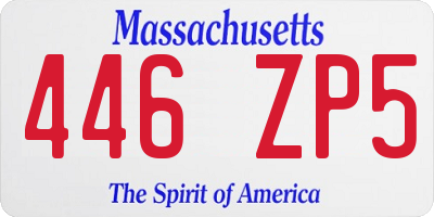 MA license plate 446ZP5