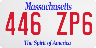 MA license plate 446ZP6