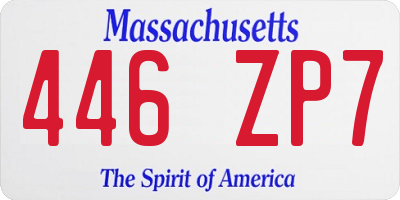 MA license plate 446ZP7