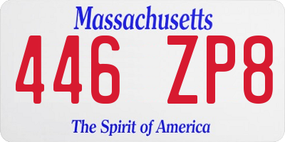 MA license plate 446ZP8