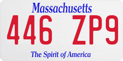 MA license plate 446ZP9