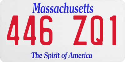 MA license plate 446ZQ1