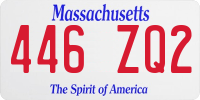 MA license plate 446ZQ2