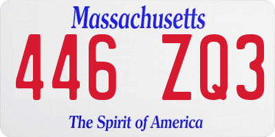 MA license plate 446ZQ3