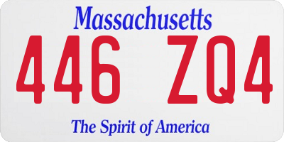 MA license plate 446ZQ4