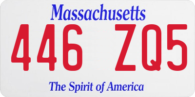 MA license plate 446ZQ5