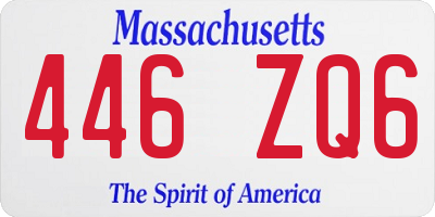 MA license plate 446ZQ6