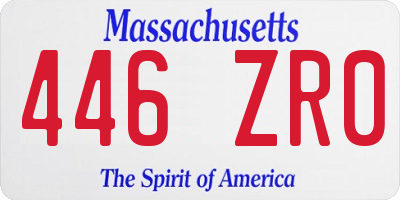 MA license plate 446ZR0