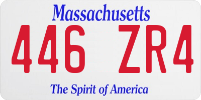 MA license plate 446ZR4
