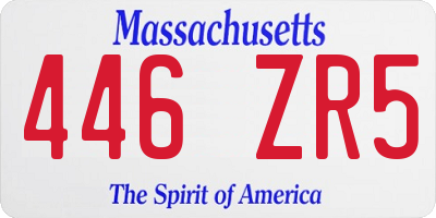 MA license plate 446ZR5