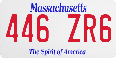 MA license plate 446ZR6