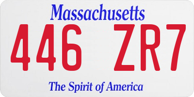 MA license plate 446ZR7
