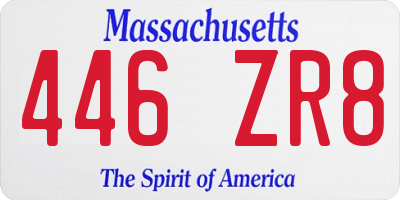 MA license plate 446ZR8