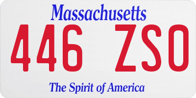 MA license plate 446ZS0
